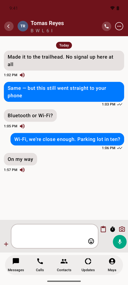 The same conversation. Both apps are built to look and behave alike.
