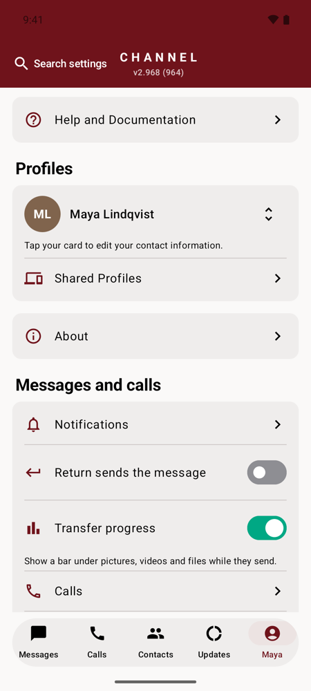 Settings on Android.